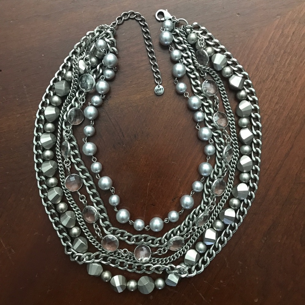 LOFT Silver Multi strand Necklace